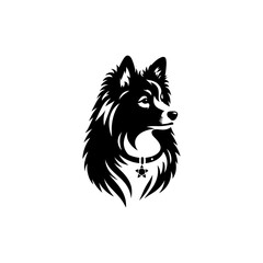 dog head vector on white background 