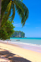 KRABI,THAILAND - JULY 12th 2023 The beach AO Nang beach one of the main Thai resort