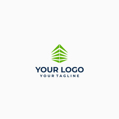 Modern Real Estate Logo Design with Abstract House Icon