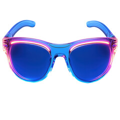 Buy trendy neon sunglasses online blue and pink party shades for summer fun on transparent background