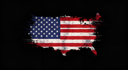 American flag with grunge effect . Patriot theme