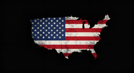 American flag with grunge effect . Patriot theme