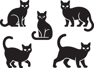 Cat Silhouette Vector | Black Cat Clipart Set"

"Cute Cat Outline | Pet Animal Silhouette SVG"

"Sitting Cat Silhouette | Minimal Cat Design"

"Cat Vector Bundle | Domestic Pet Clipart"

"Stylized Cat