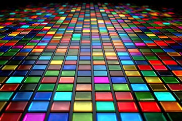 Colorful digital tile floor