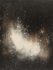 Obraz premium Abstract painting of a nebula in a dark night sky with stars and textured surface artistic expression