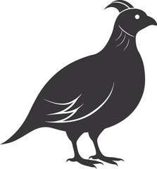 silhouette of a quail bird