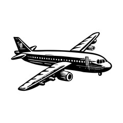 A vintage style illustration of plane flying