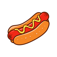 hot dog mustard vector illustration