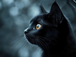 Black cat profile