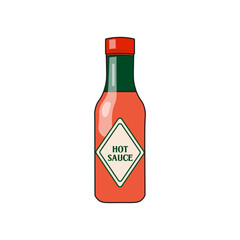 hot sauce bottle vector illustration cartoon