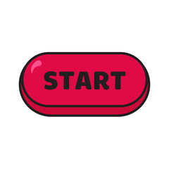 red button with word start vector illustration