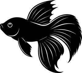 fish vector illustration, Betta fish silhouette