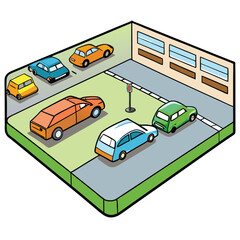 Naklejka premium isometric set of cars