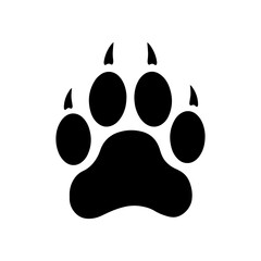 Wildcat paw print silhouette vector flat illustration design. © Techzaka
