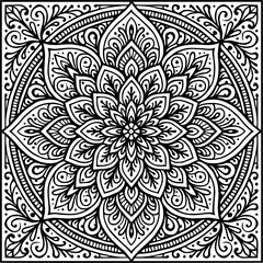 Mandala design with Round mandala for coloring a  on white background