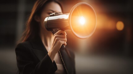 Cmo beam icon concept illustrating a focused message on authority and recognition in marketing communication