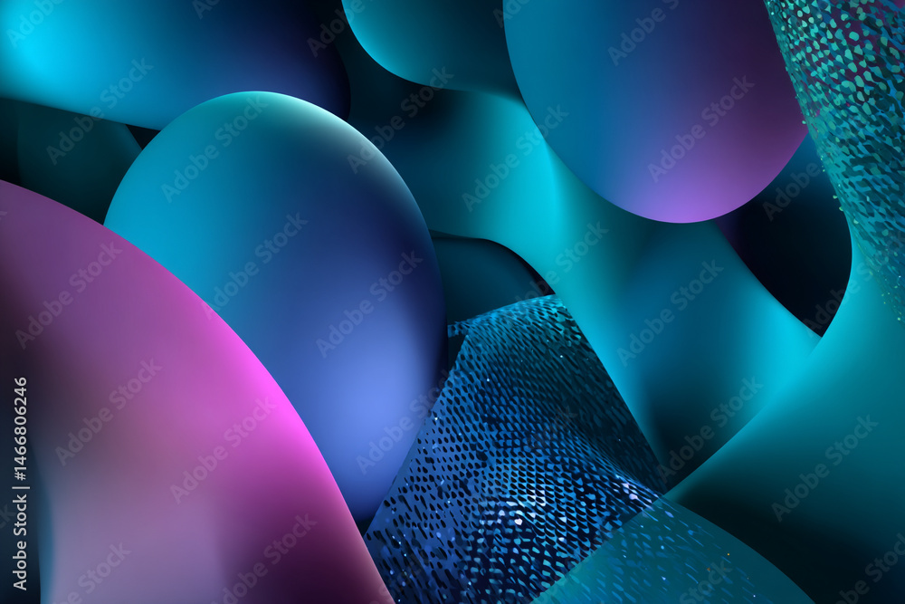 Poster colorful abstract fluid gradient background with geometric shapes