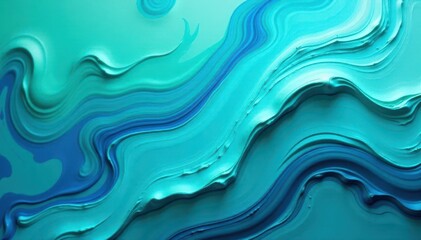Fototapeta premium Swirling teal and azure paint, abstract texture , design, shimmer