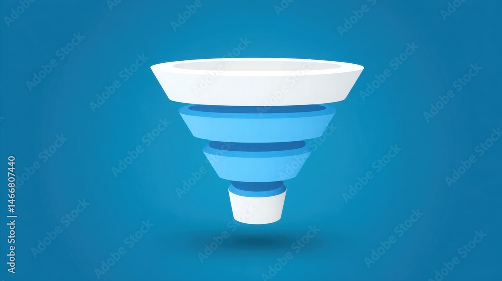 Poster data-aligned funnel icon concept depicting behavior-based conversion approaches for enhanced marketi