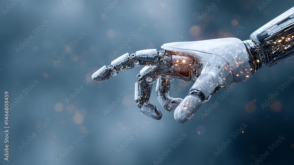 Poster Artificial intelligence or ai in the concept of machine learning and education, background with selective