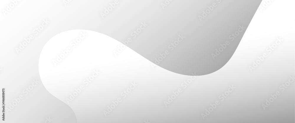 Poster minimalist abstract background with overlapping grey and white geometric shapes forming a clean,