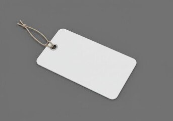 Blank tag mockup on gray background for branding, pricing, and labeling use