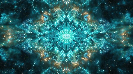 Obraz premium Cosmic, symmetrical, nebula pattern