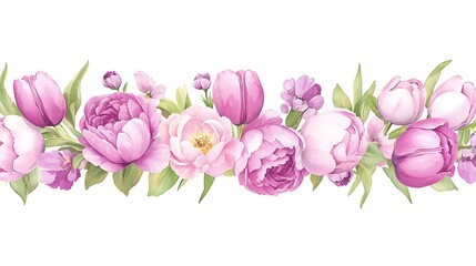 Floral watercolor artwork of flowers botanical design artistic style vibrant colors