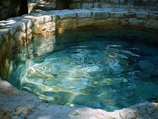 Natural spring-fed pool nestled in stone