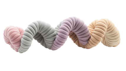 3D Double Helix Structure Isolated on White Background