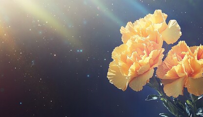 Soft Radiant Yellow Carnations Bathed