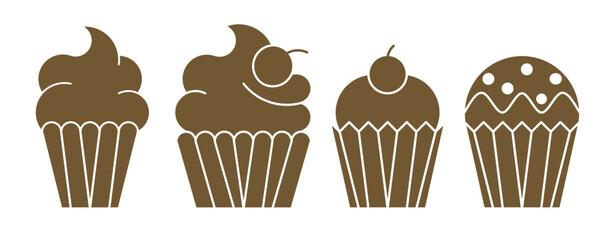 cupcakes sweet dessert icon sheet vector illustration/ muffins icon sheet vector