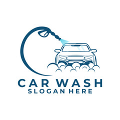 Car wash business logo design vector template