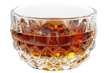 Sparkling whiskey in a crystal glass a tempting amberhued delight