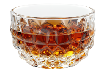 Sparkling whiskey in a crystal glass a tempting amberhued delight