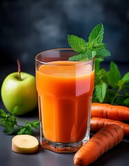 Karotten-Apfel-Saft mit Ingwer