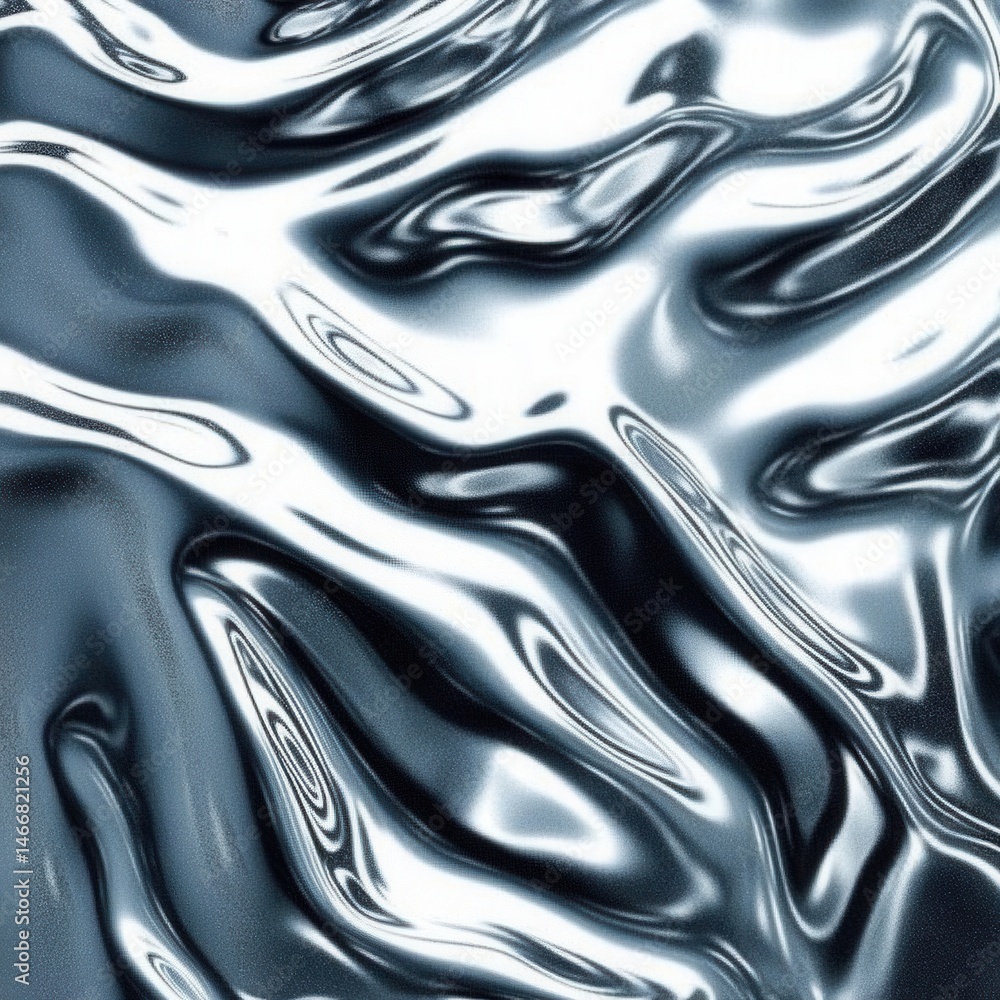 Poster abstract silver liquid metal wave pattern close up macro shot for creative background and design ele
