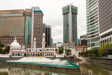 Masjid Jamek mosque and Kolam Biru.