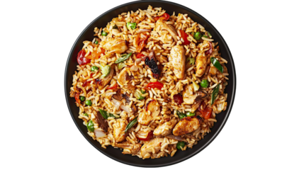 Delicious Chicken Fried Rice Recipe Easy Asian Cuisine isolated on transparent background