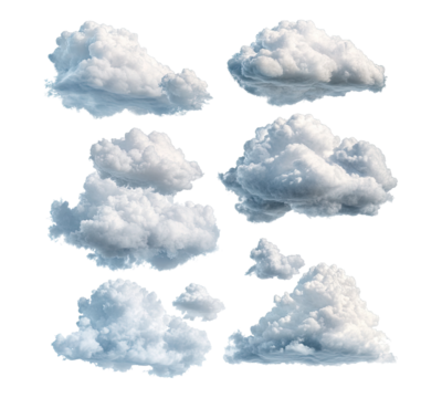 set of cloud on transparent background
