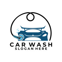 Sport car wash logo design vector template