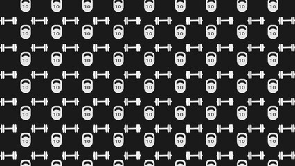 Vector seamless pattern with gym designs