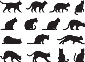 Curious Cat on the Windowsill Silhouette

Sleek Cat with Raised Tail Vector Design

Playful Kitten Pouncing Silhouette

Black Cat in the Moonlight Vector Art

Sleeping Cat with Curled Tail Silhouette