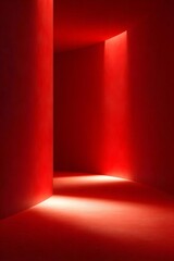 Obraz premium Abstract red corridor with dramatic lighting