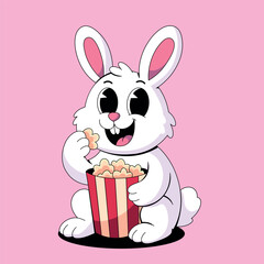 Rabbit Eating Popcorn