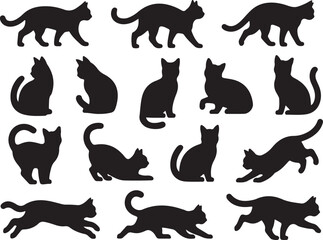 Curious Cat on the Windowsill Silhouette

Sleek Cat with Raised Tail Vector Design

Playful Kitten Pouncing Silhouette

Black Cat in the Moonlight Vector Art

Sleeping Cat with Curled Tail Silhouette