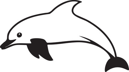 Fototapeta premium Dolphin silhouette vector artwork, cute dolphin