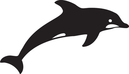 Naklejka premium Dolphin silhouette vector artwork, cute dolphin