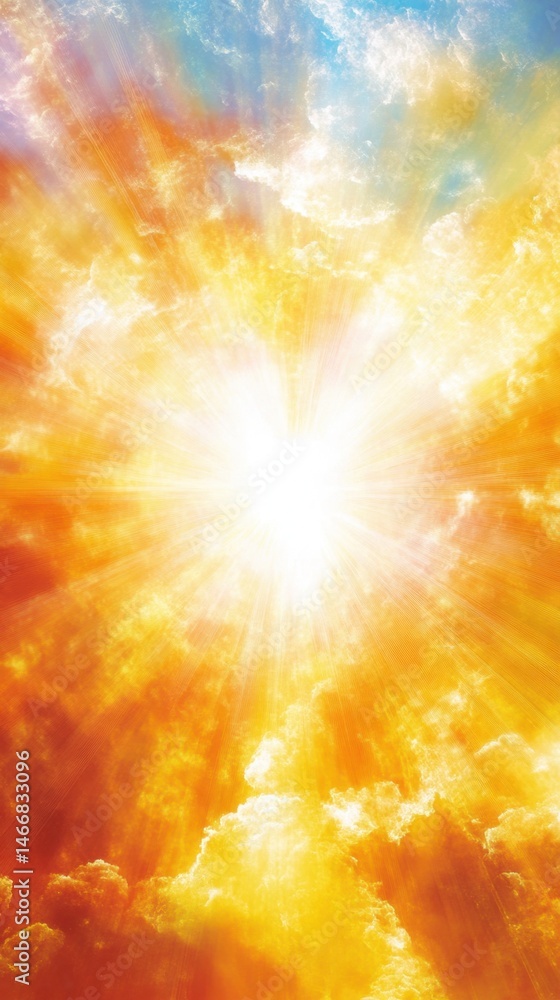 Canvas Prints radiant celestial sky with golden clouds and divine light shining through heaven ethereal view