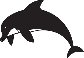 Dolphin silhouette vector artwork, cute dolphin